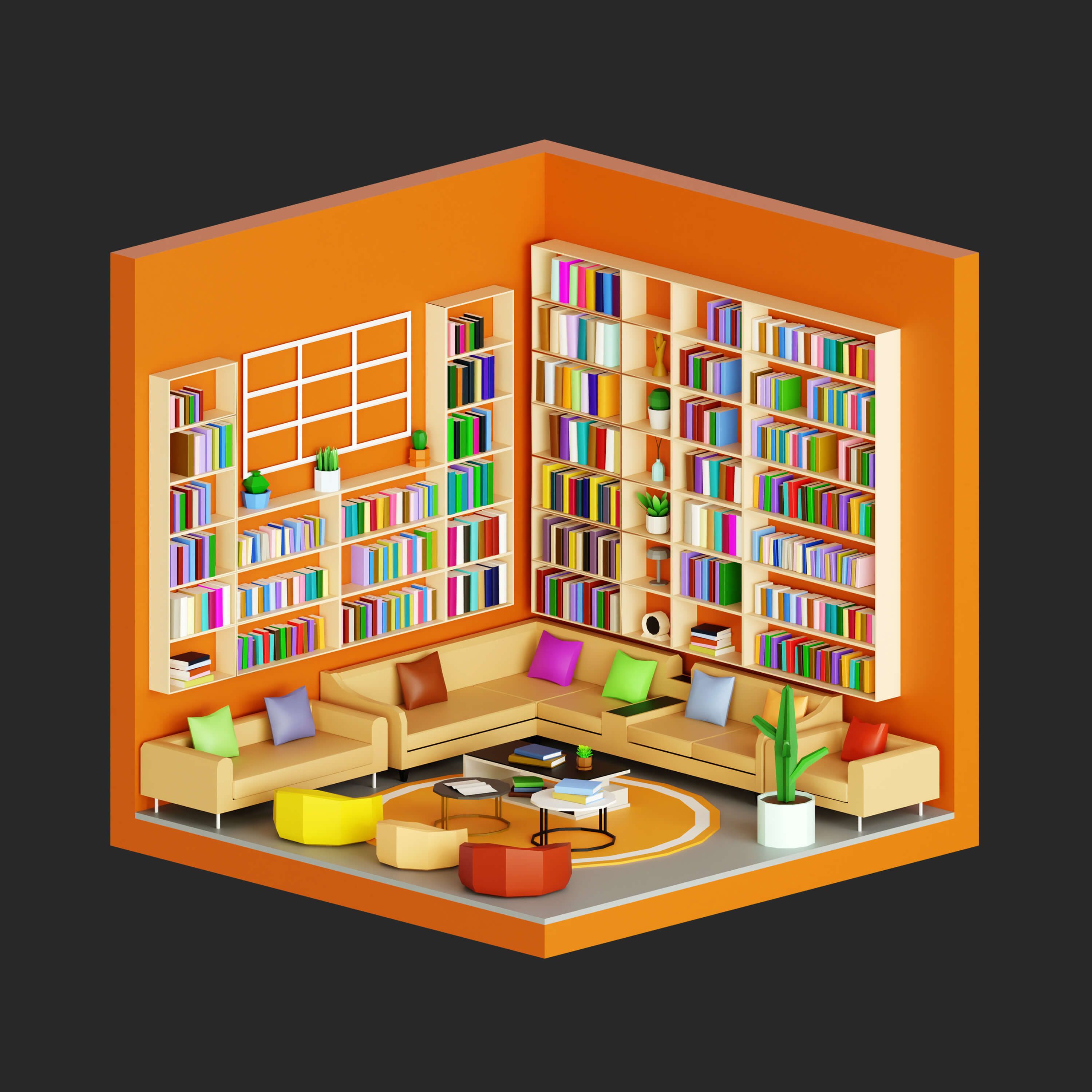 Interior 1 Low-Poly 3D Model 3D Model