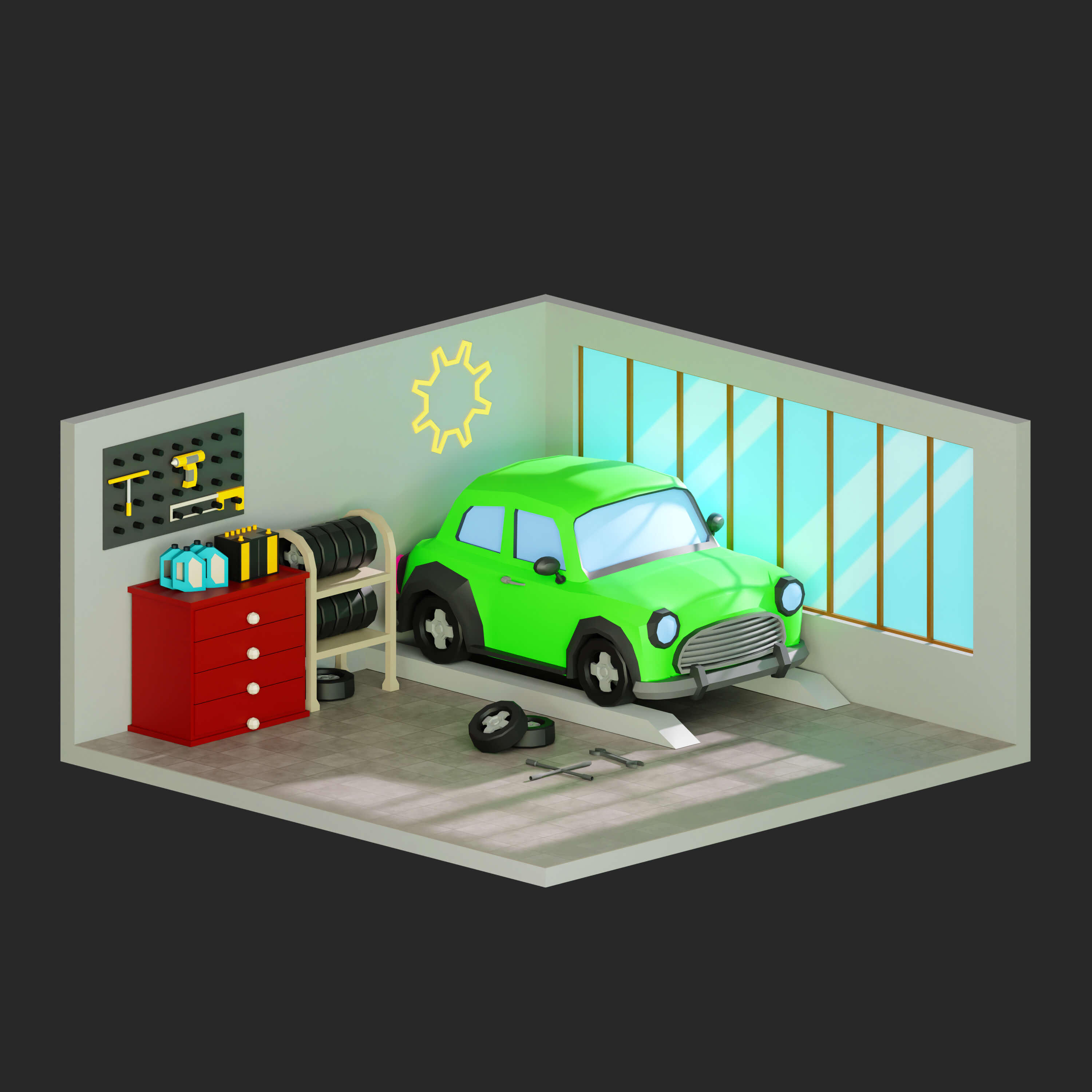 Interior Room 4 Low-Poly 3D Model 3D Model