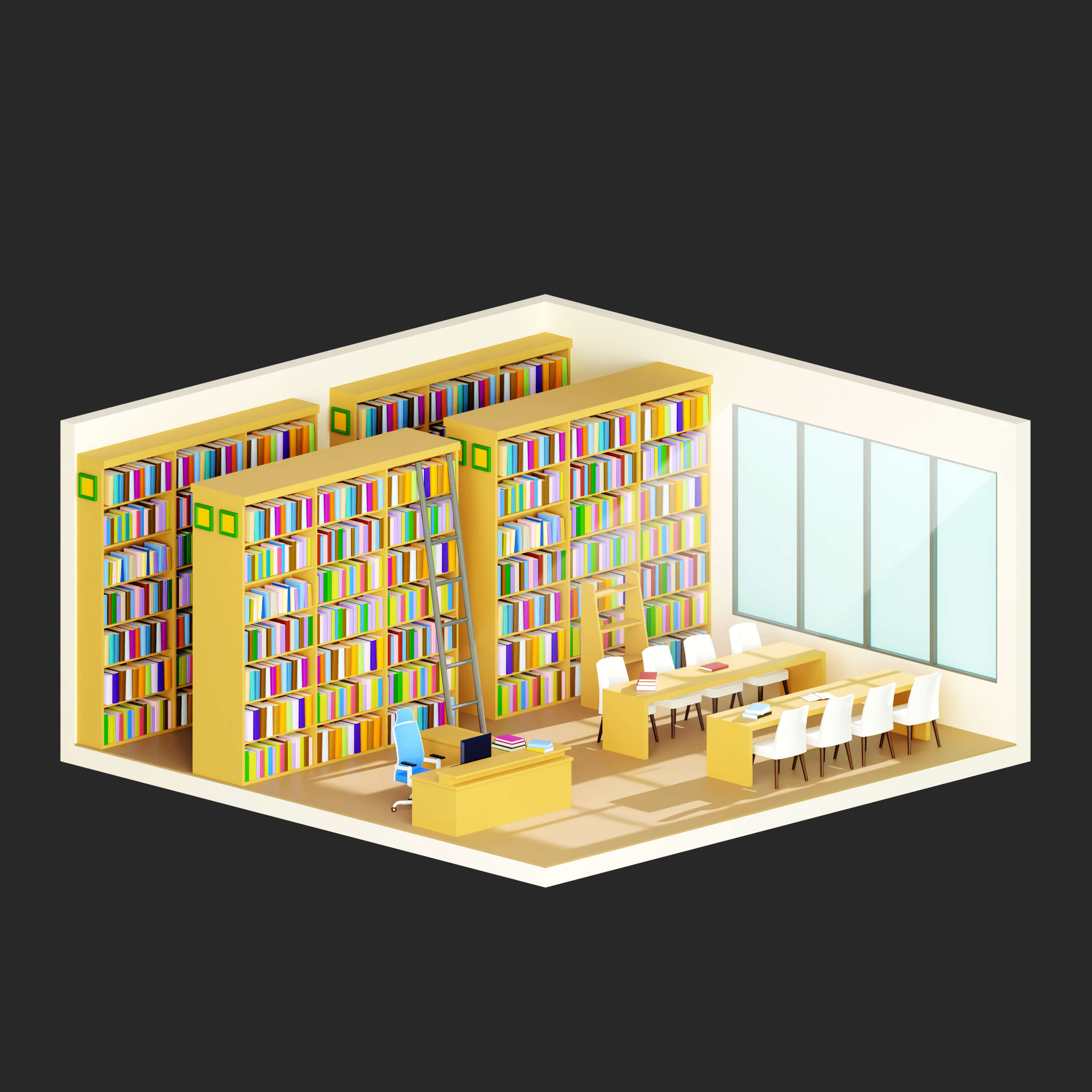 Interior Room 4 Low-Poly 3D Model 3D Model