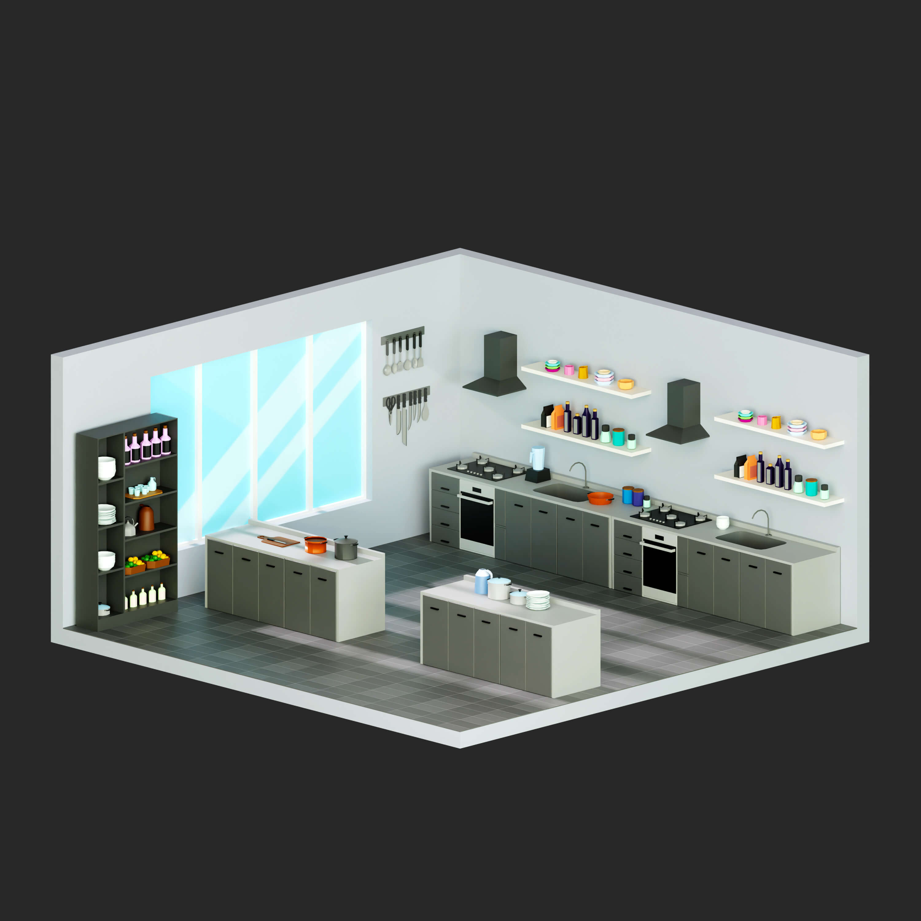 Interior Room 4 Low-Poly 3D Model 3D Model