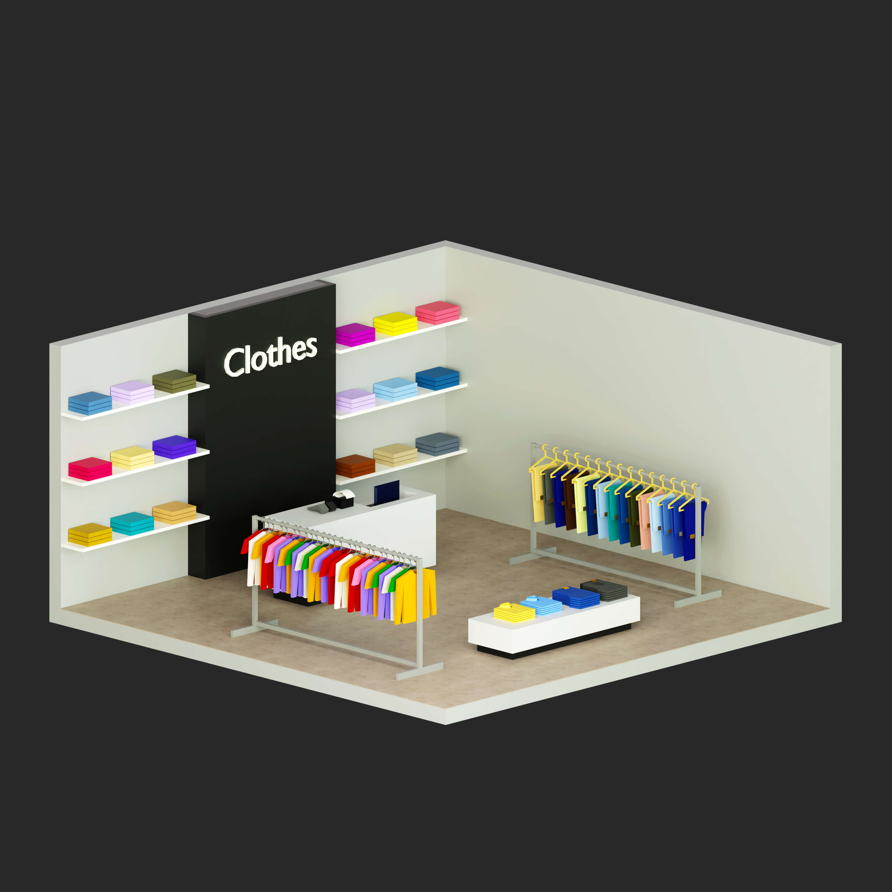 Interior Room 4 Low-Poly 3D Model 3D Model