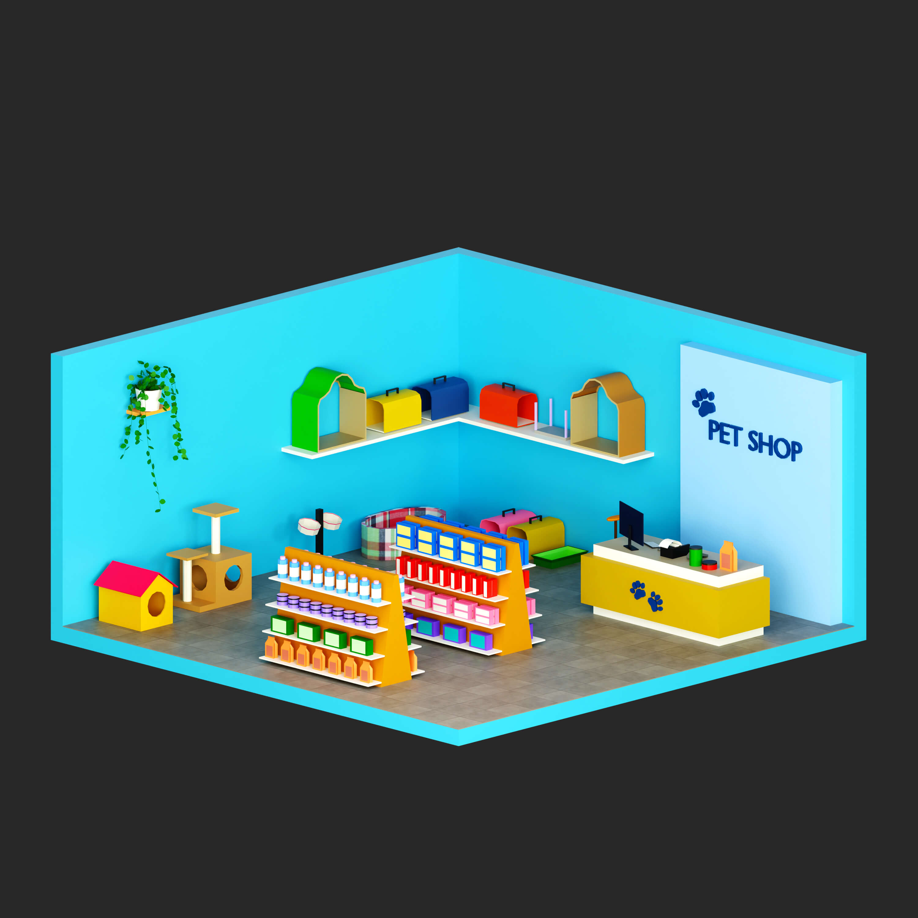 Interior Room 4 Low-Poly 3D Model 3D Model