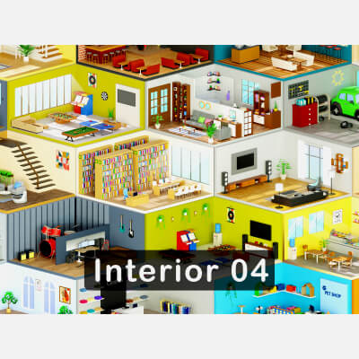 Interior Room 4 Low-Poly 3D Model