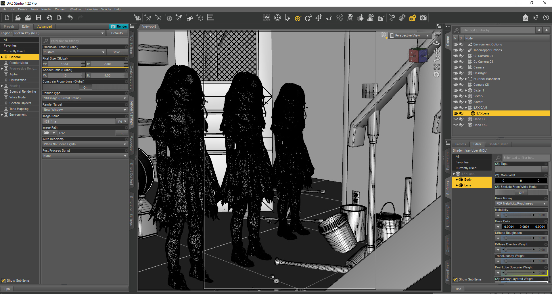 Sisters 3D Render, Digital Artwork by Mirikoya