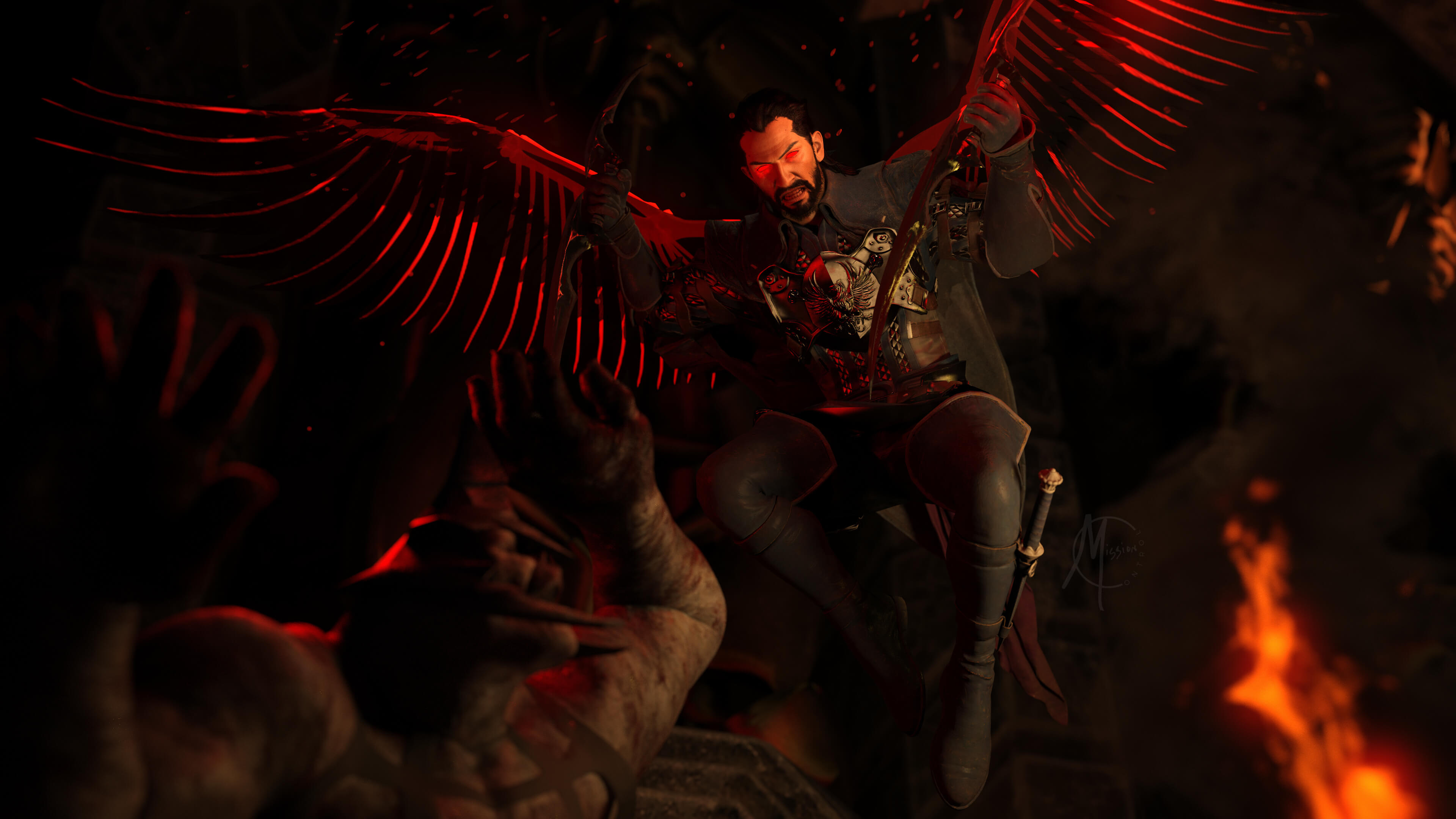 Dragon Age Createathon 2026 - Lucanis Faction Swap Grey Warden 3D Render, Digital Artwork by mission control
