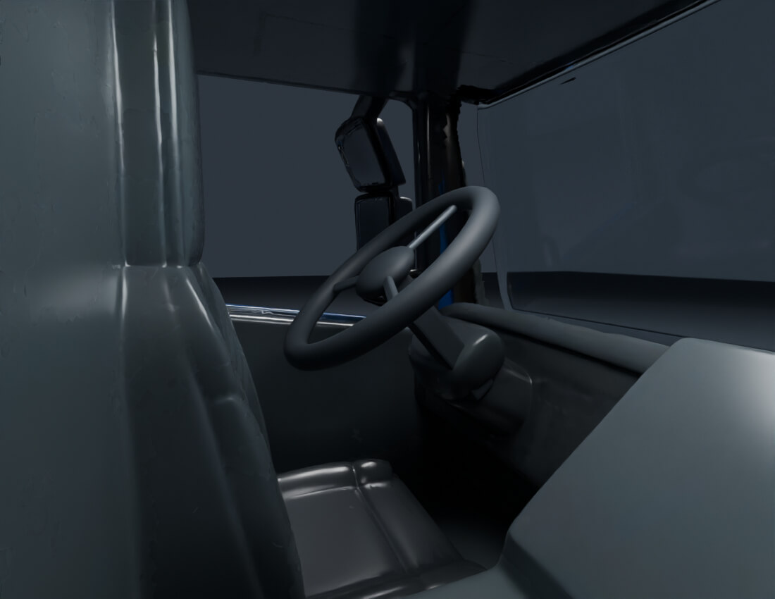 Animated European Semi Truck 3D Model