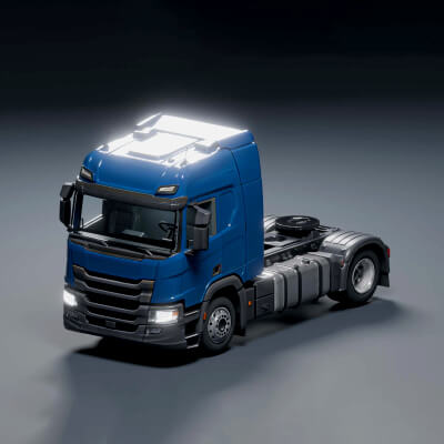 Animated European Semi Truck