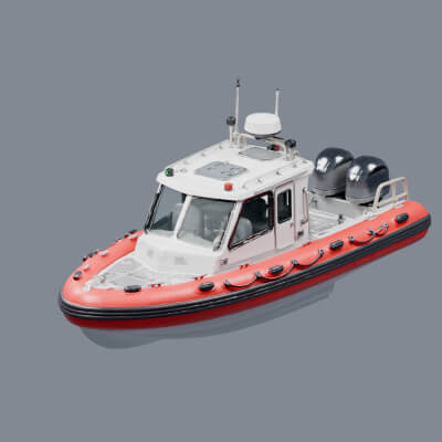 Cabin RIB Boat with Animated Propellers by Mrbean