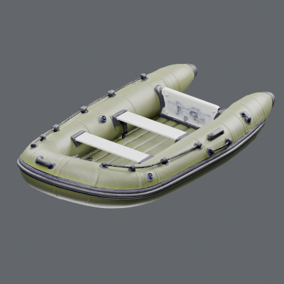 Green Inflatable Dinghy Free Model by mrbean