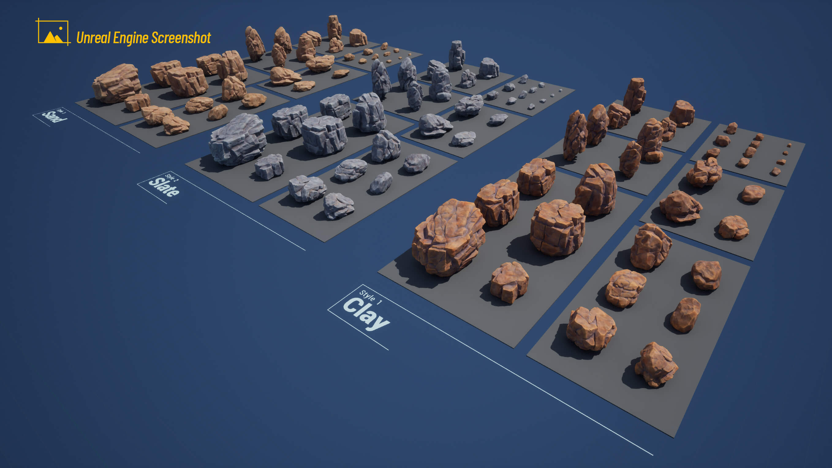 35 Stylized Rocks Collection 3D Model