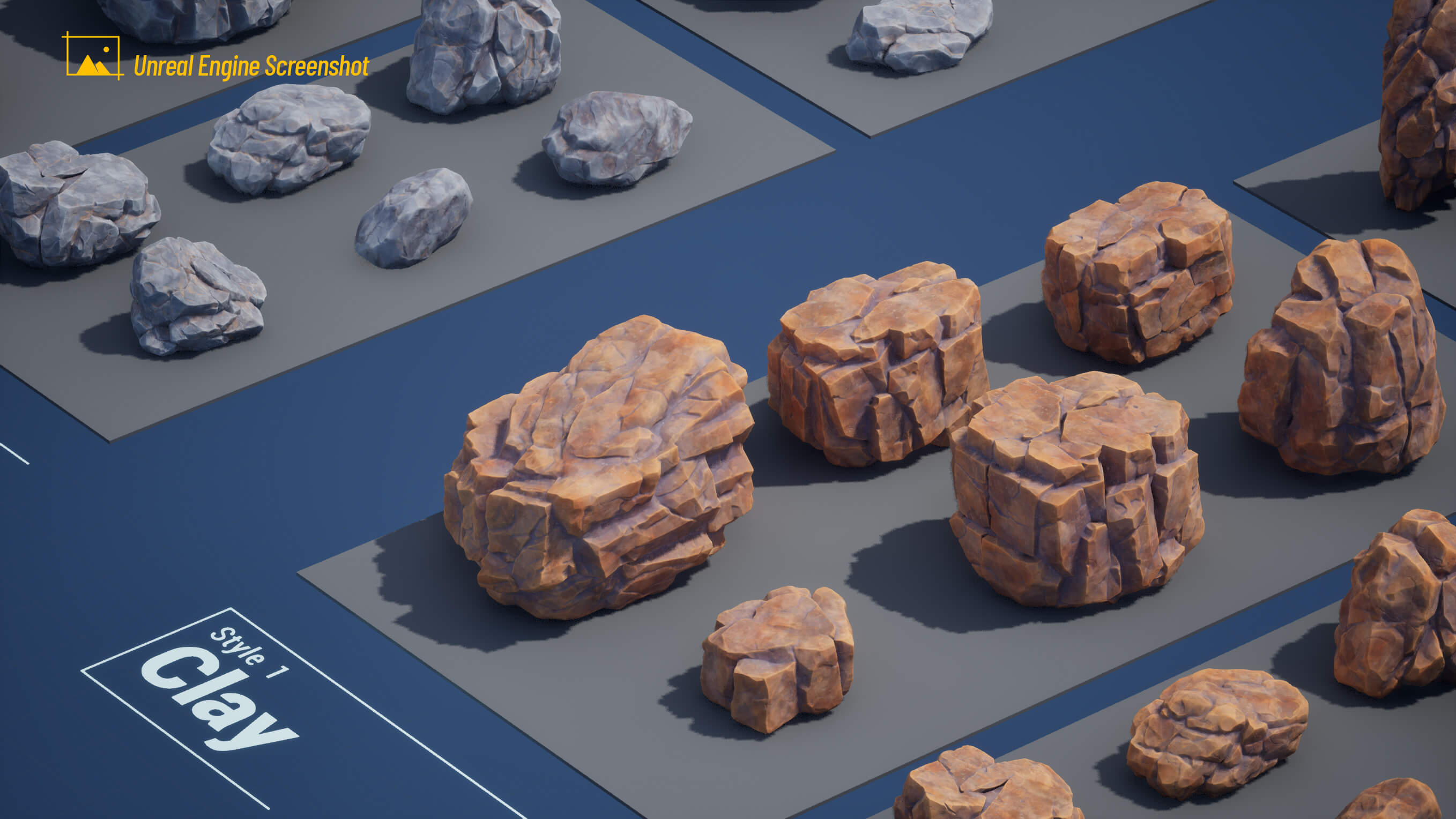 35 Stylized Rocks Collection 3D Model