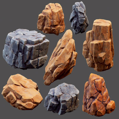 35 Stylized Rocks Collection