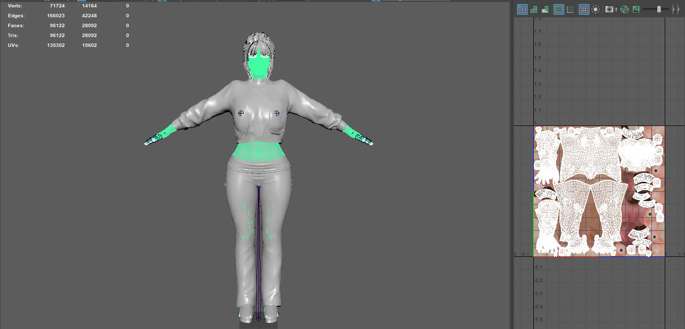 Realistic Game Character - Korean Girl Green Bomber Jacket 3D Model