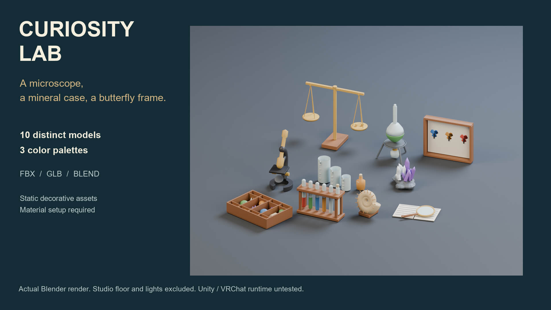 Curiosity Lab Props - 10 Models 3 Color Palettes 3D Model