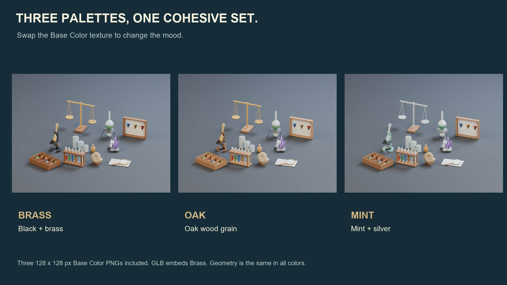 Curiosity Lab Props - 10 Models 3 Color Palettes 3D Model