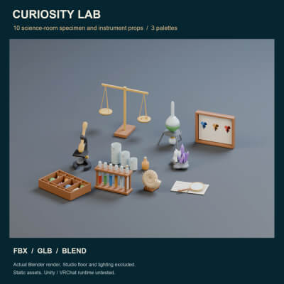 Curiosity Lab Props - 10 Models 3 Color Palettes 3D Model