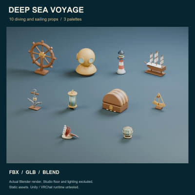 Deep Sea Voyage - 10 Stylized Diving and Sailing Props