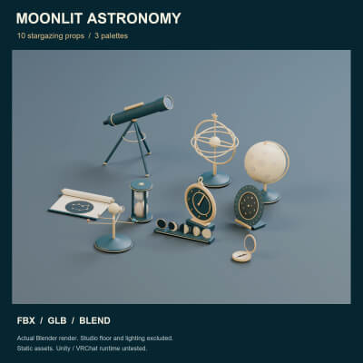 Moonlit Astronomy - 10 Stylized Stargazing Props