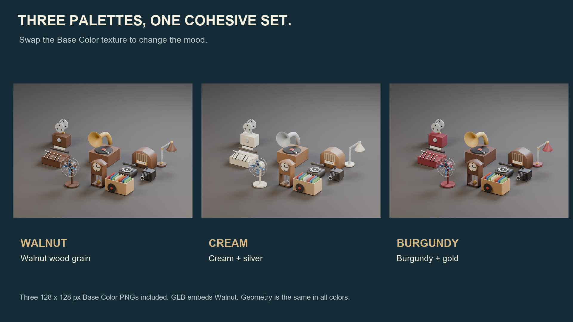 Retro Machines Props - 10 Models 3 Color Palettes 3D Model