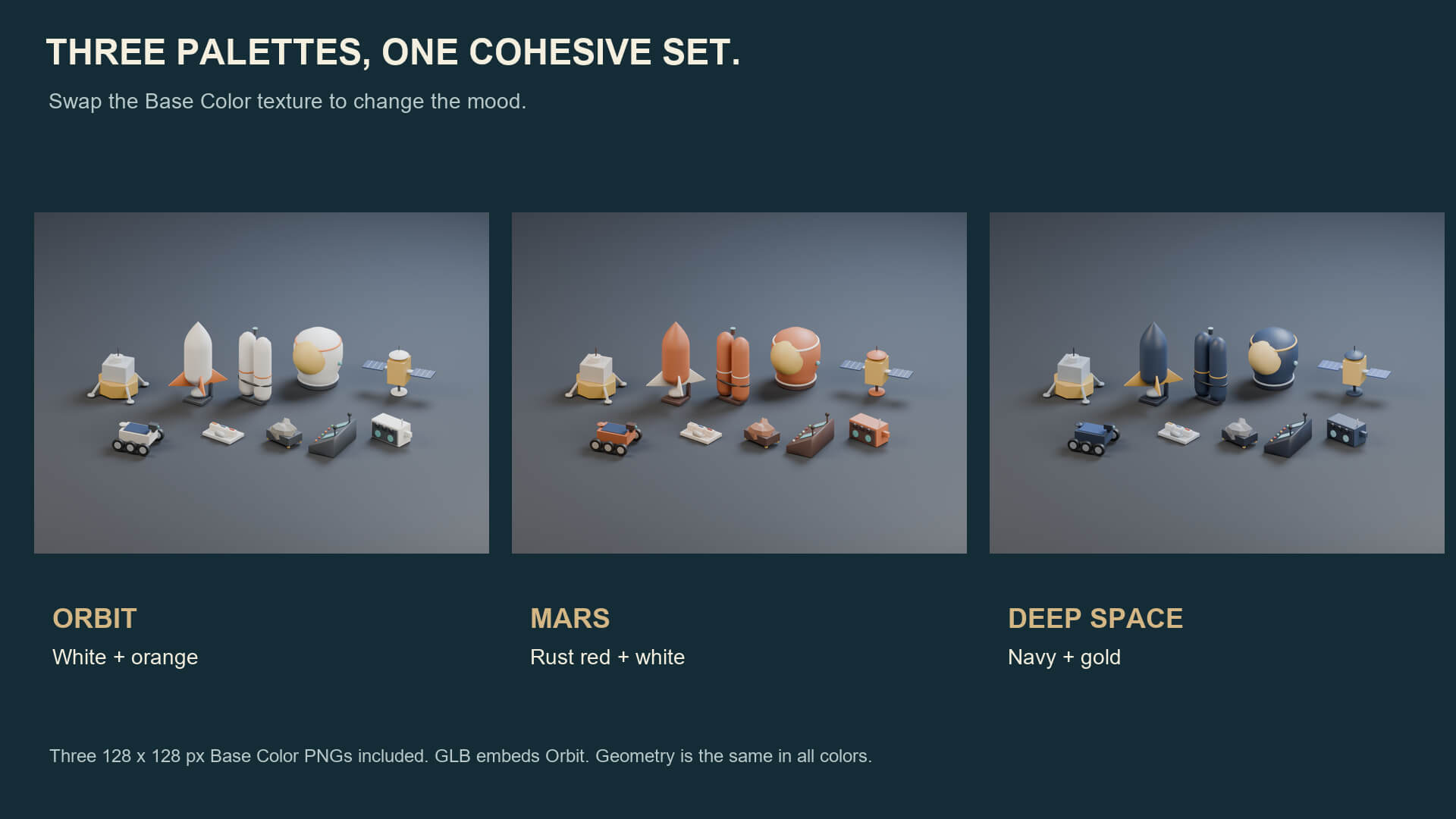 Space Outpost - 10 Retro-Futuristic Space Props 3D Model