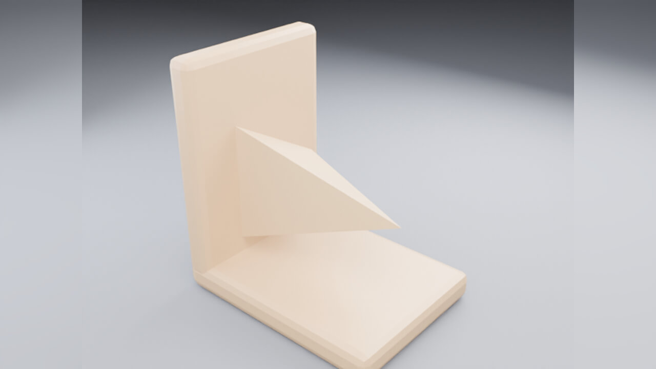 Minimal L-Shaped Bookend - Low Poly 3D Model 3D Model