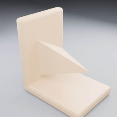 Minimal L-Shaped Bookend - Low Poly 3D Model