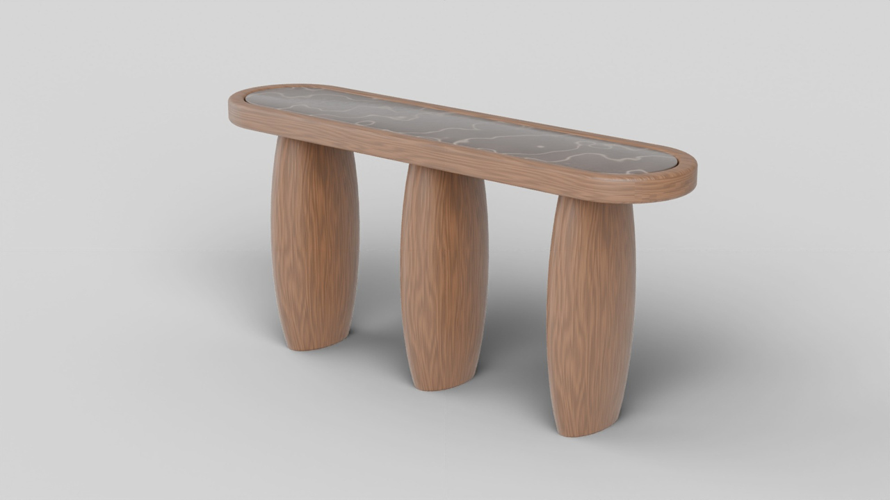 Modern Console Table - Low Poly 3D Model 3D Model