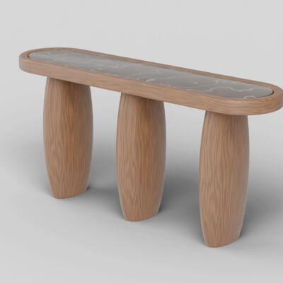 Modern Console Table - Low Poly 3D Model