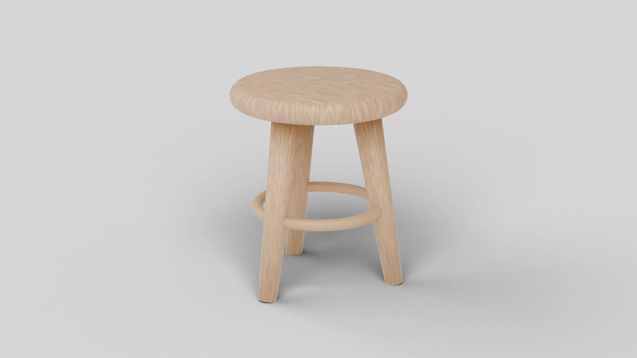 Wooden Stool - Low Poly 3D Model 3D Model