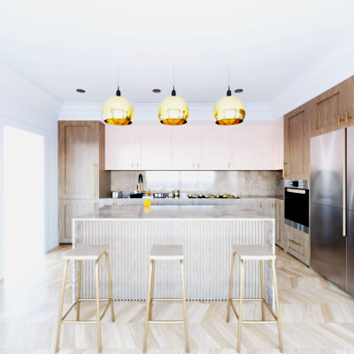 Modern Luxury Kitchen Interior – High-End 3D Visualiza