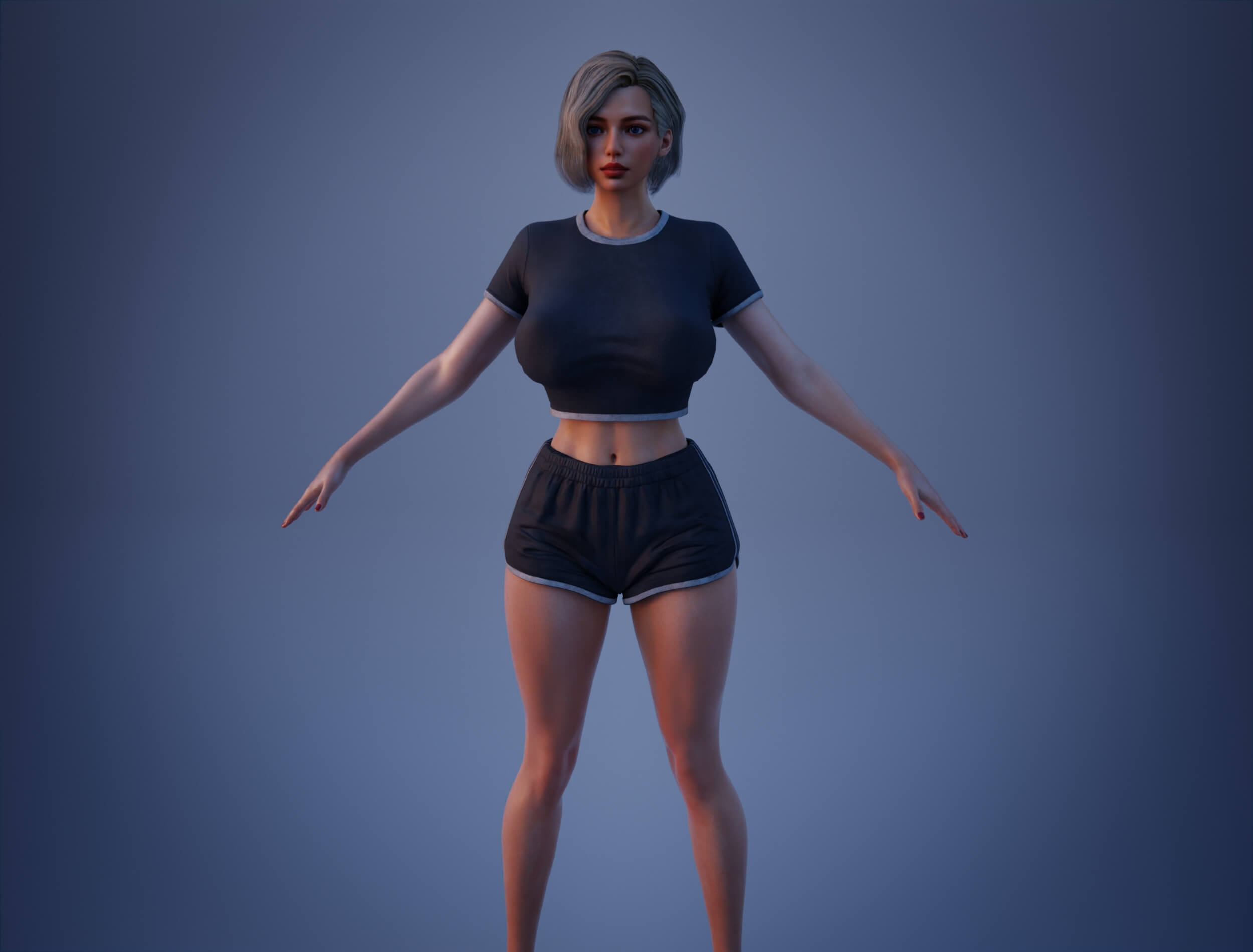 Brynn Realistic 3D Female Character Multiple Outfits Blender 3D Model