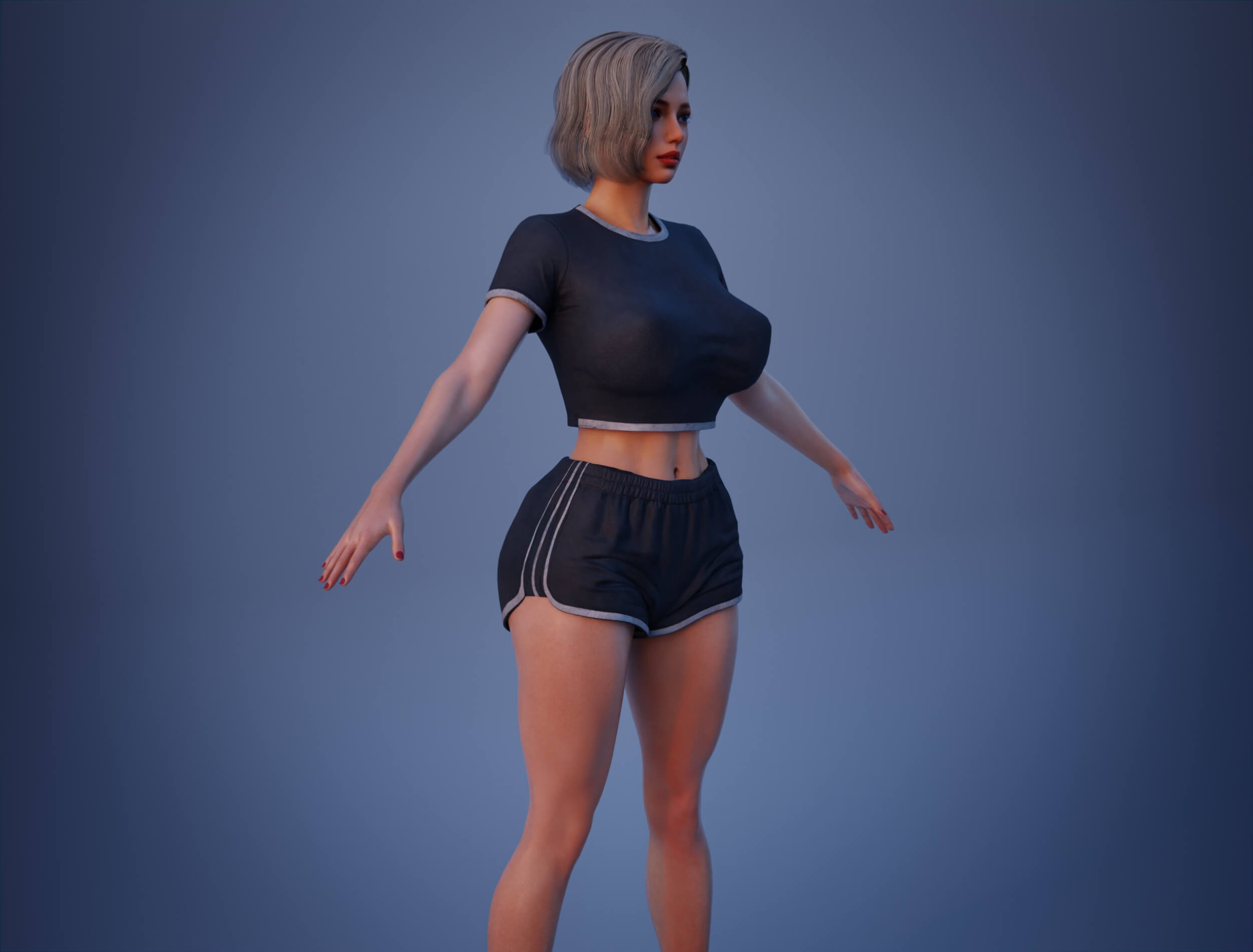 Brynn Realistic 3D Female Character Multiple Outfits Blender 3D Model