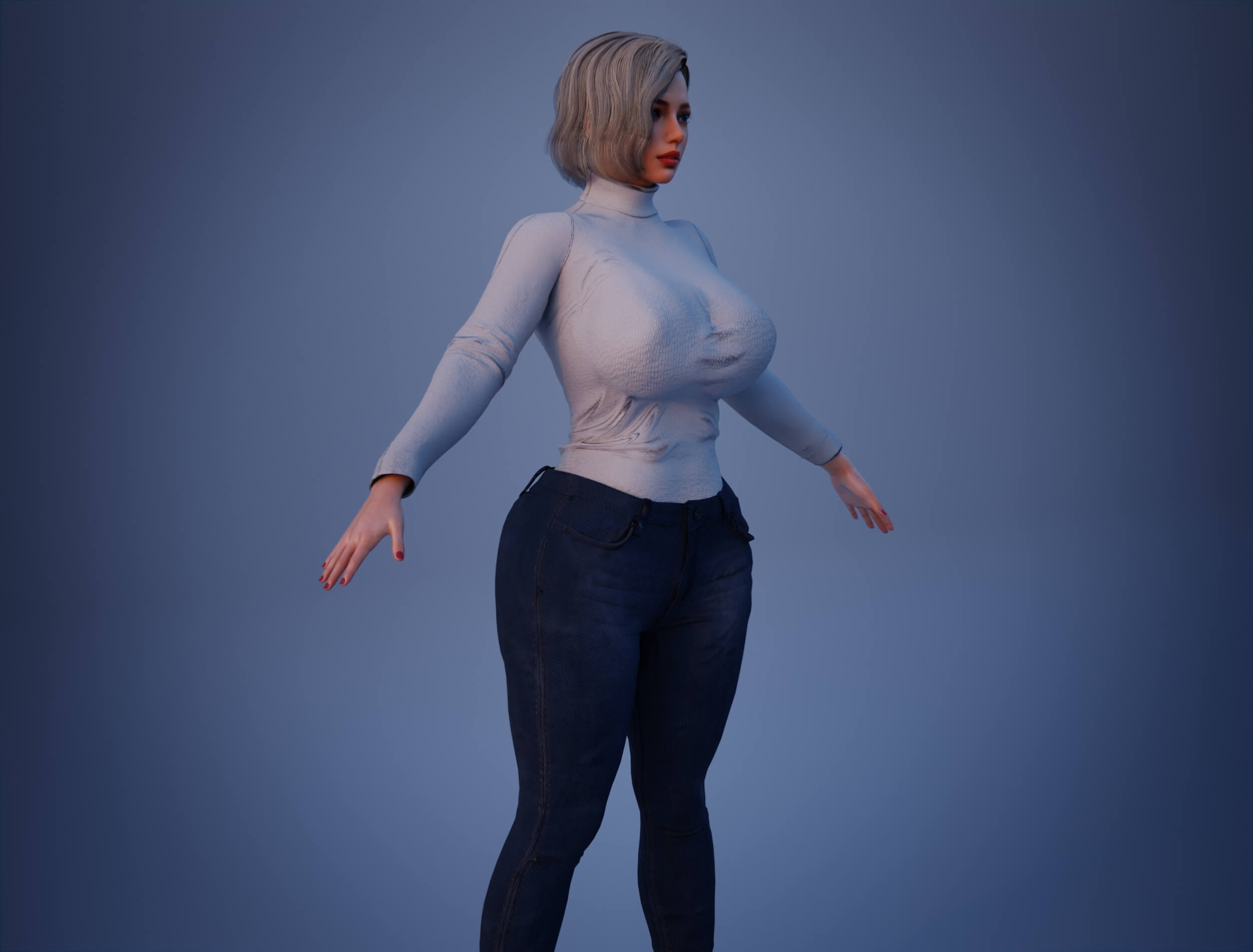 Brynn Realistic 3D Female Character Multiple Outfits Blender 3D Model