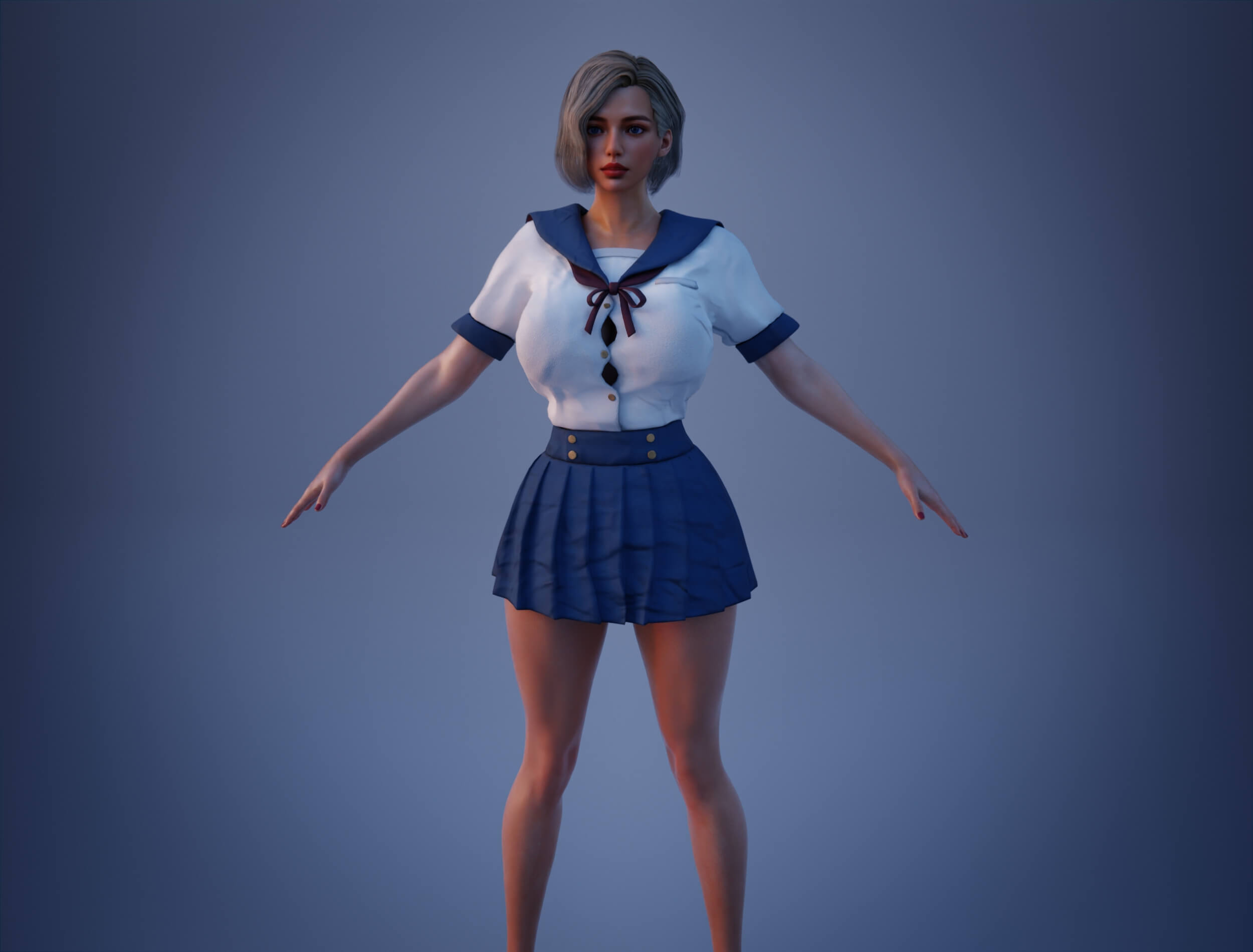 Brynn Realistic 3D Female Character Multiple Outfits Blender 3D Model