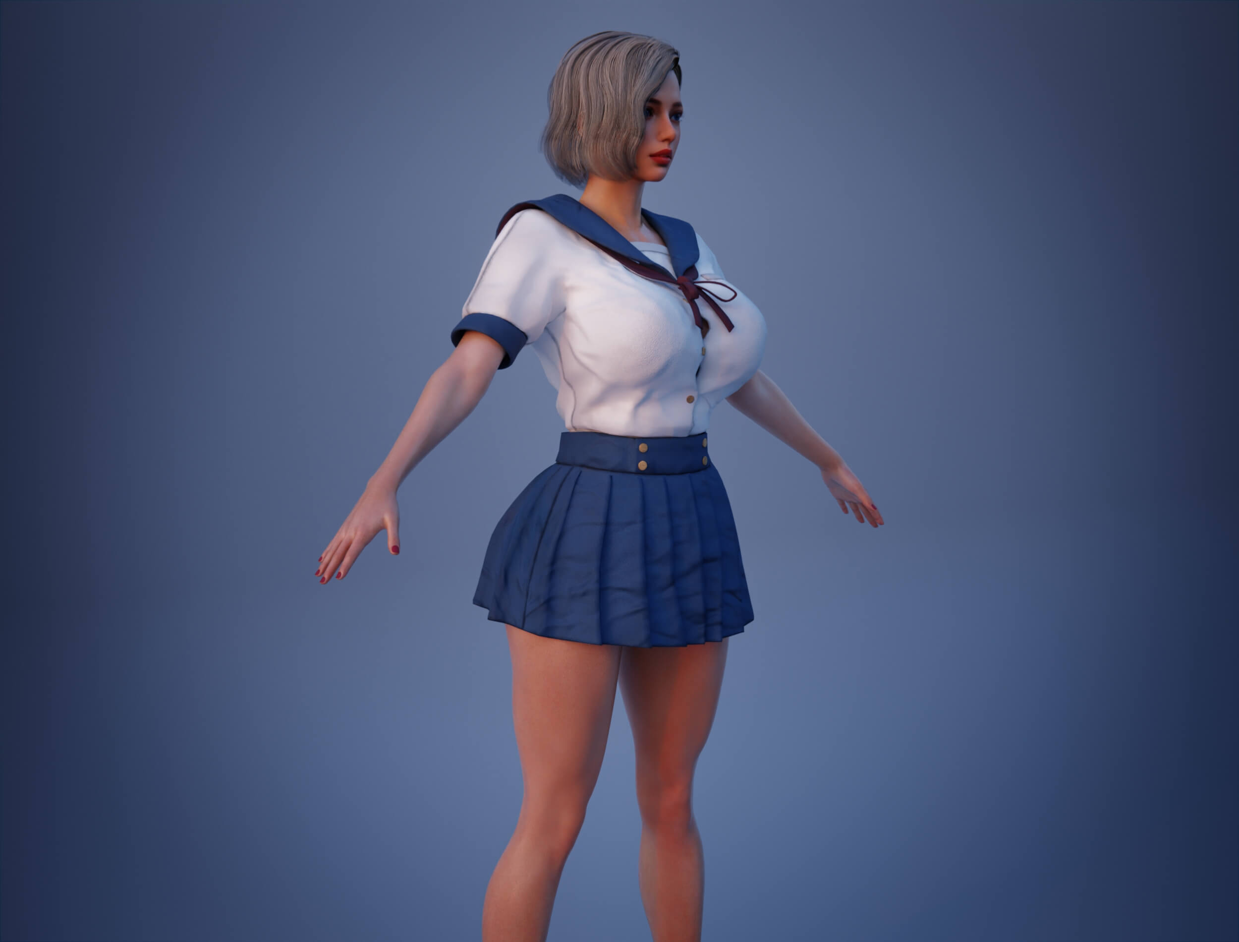 Brynn Realistic 3D Female Character Multiple Outfits Blender 3D Model