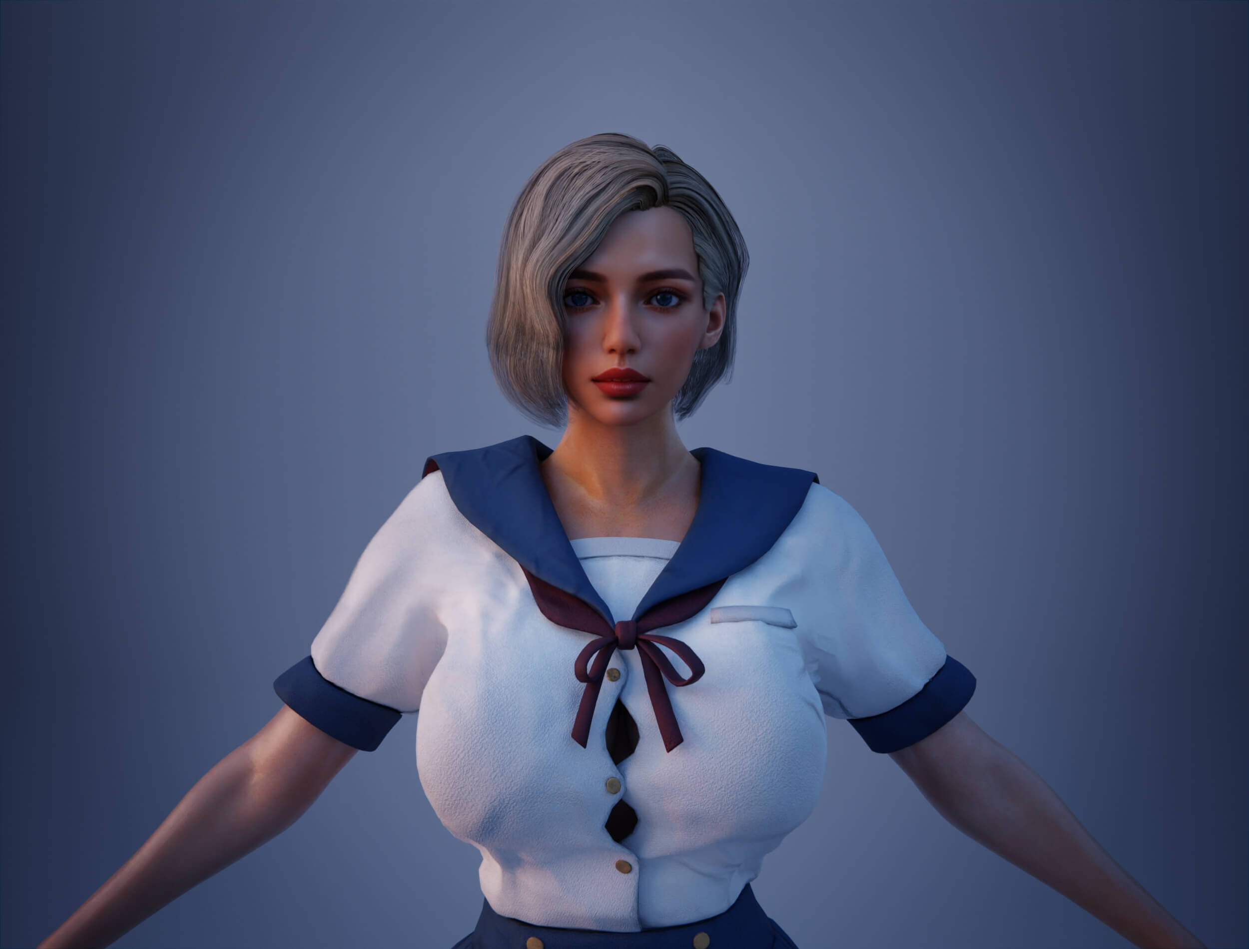 Brynn Realistic 3D Female Character Multiple Outfits Blender 3D Model