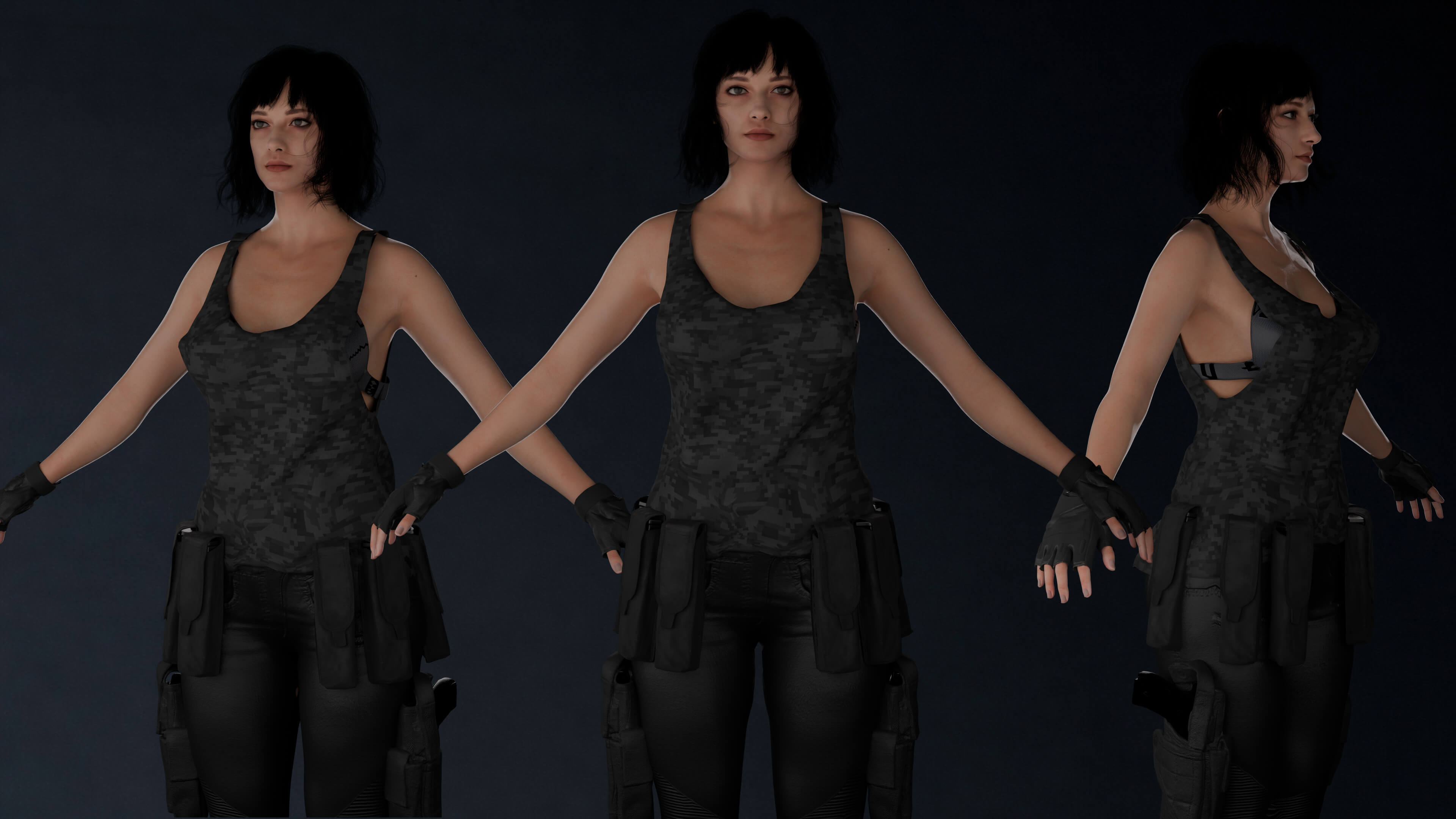 Game Ready Girl Female Character 3D Model 3D Model