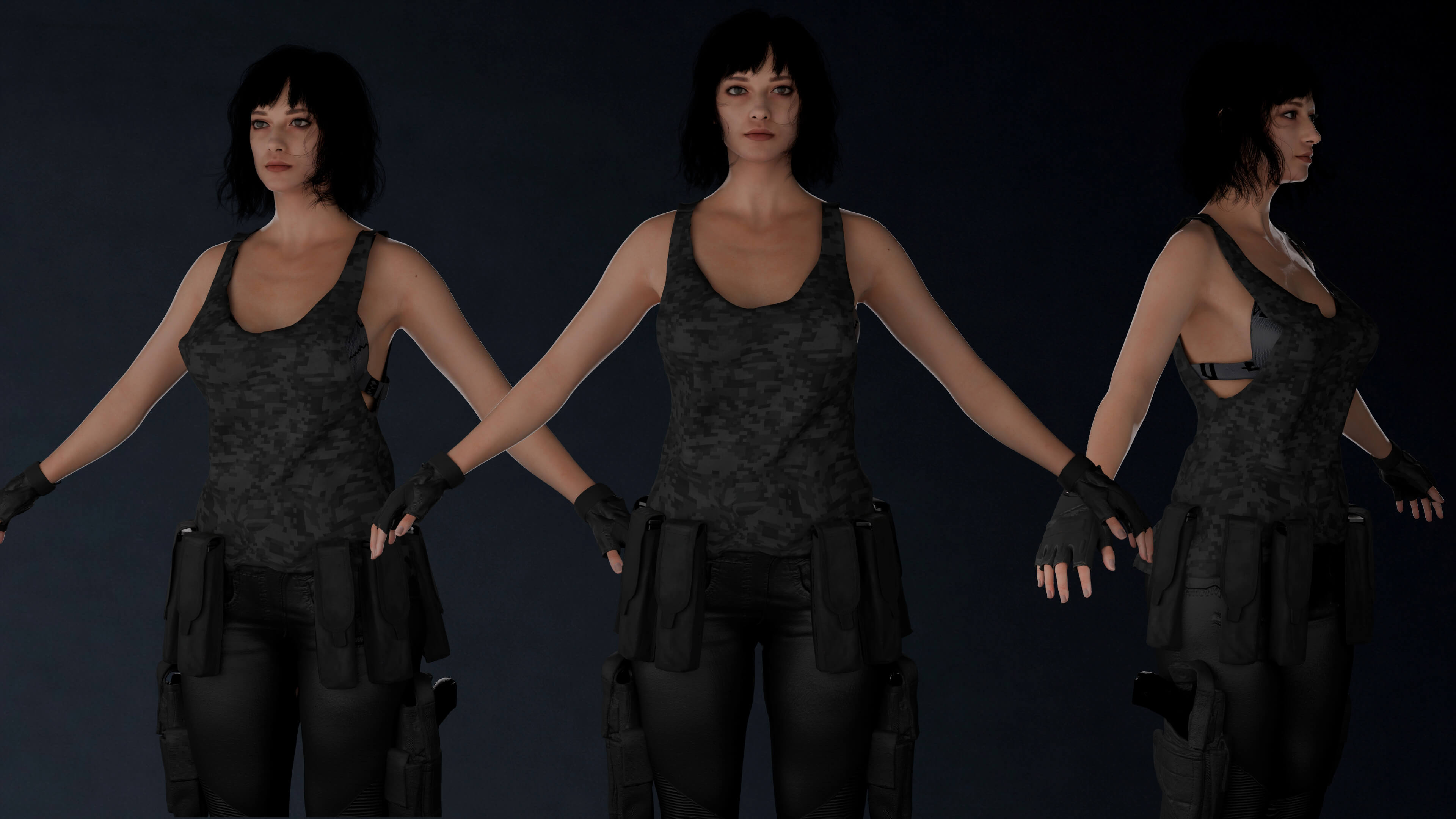 Game Ready Girl Female Character 3D Model 3D Model