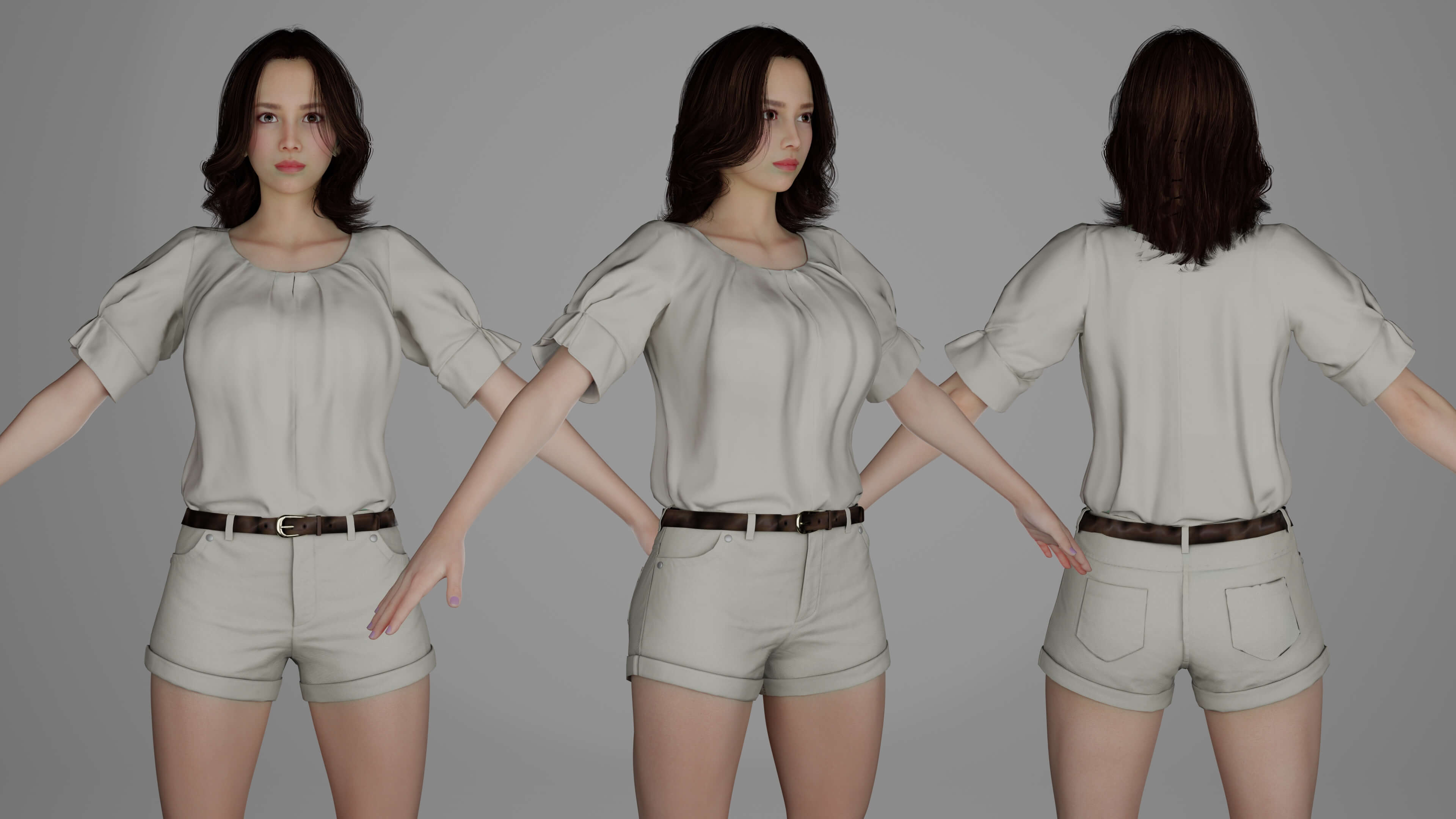 Realistic Girl Character - Office Girl - Woman Character 3D Model