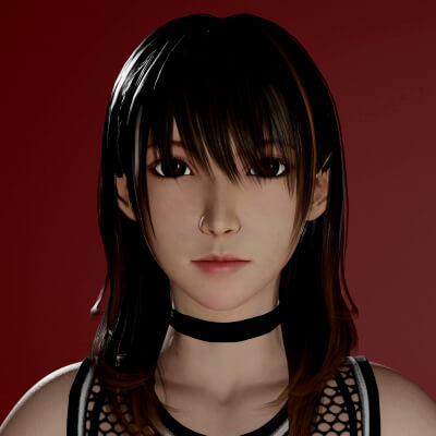 Stylized School Girl Character 3D Model