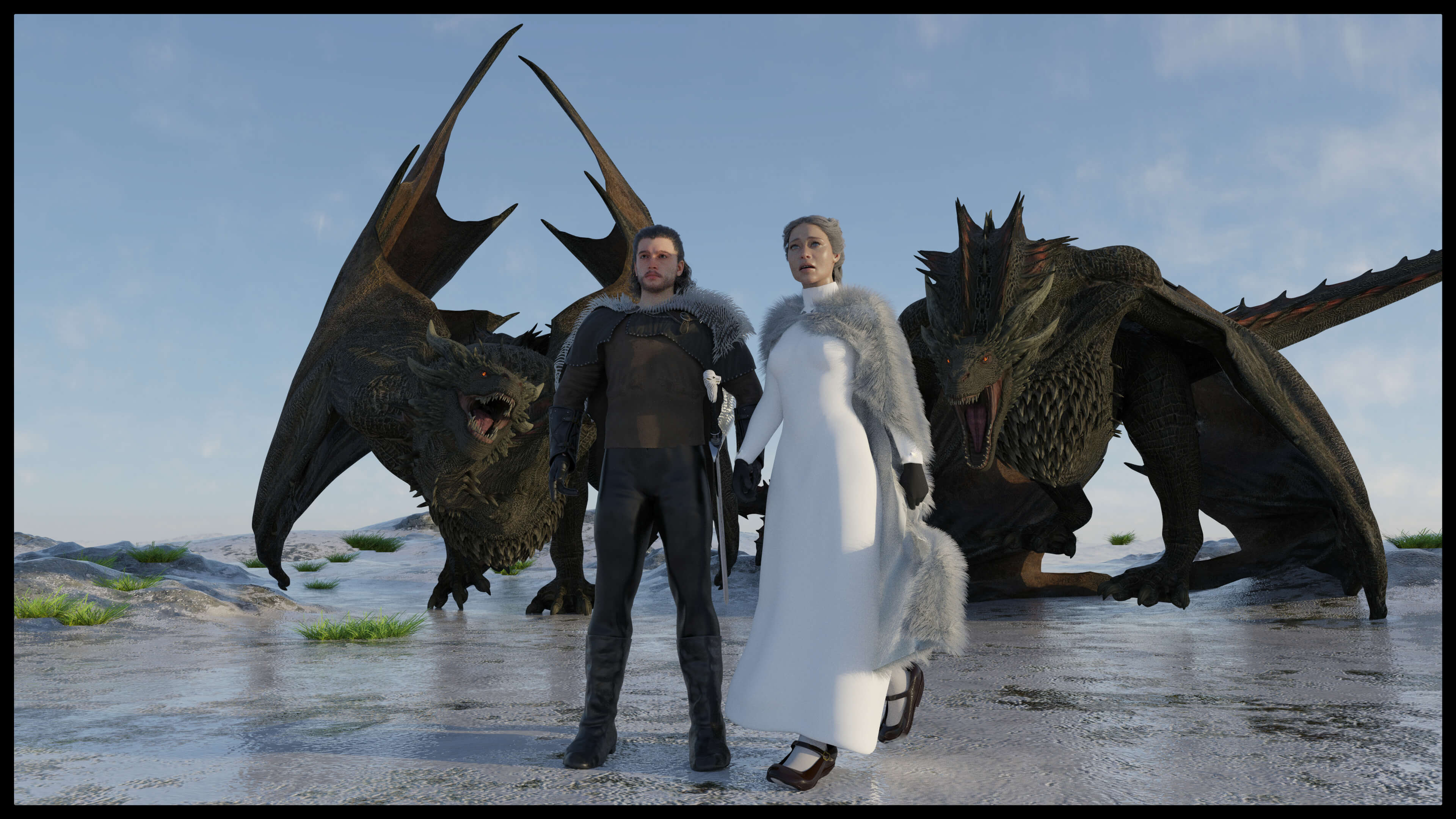 GoT John 3D Render, Digital Artwork by mreale69