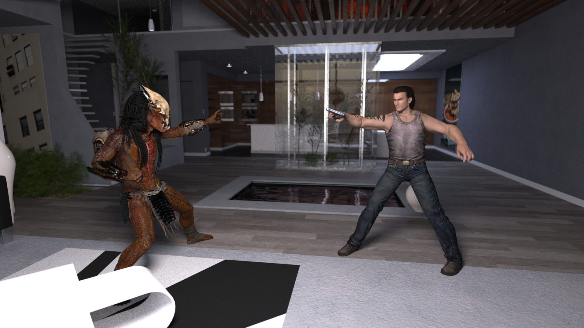 Loft Standoff 3D Render, Digital Artwork by mreale69