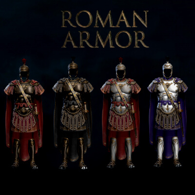 Ancient Roman Commander Armor Set (Game Ready)