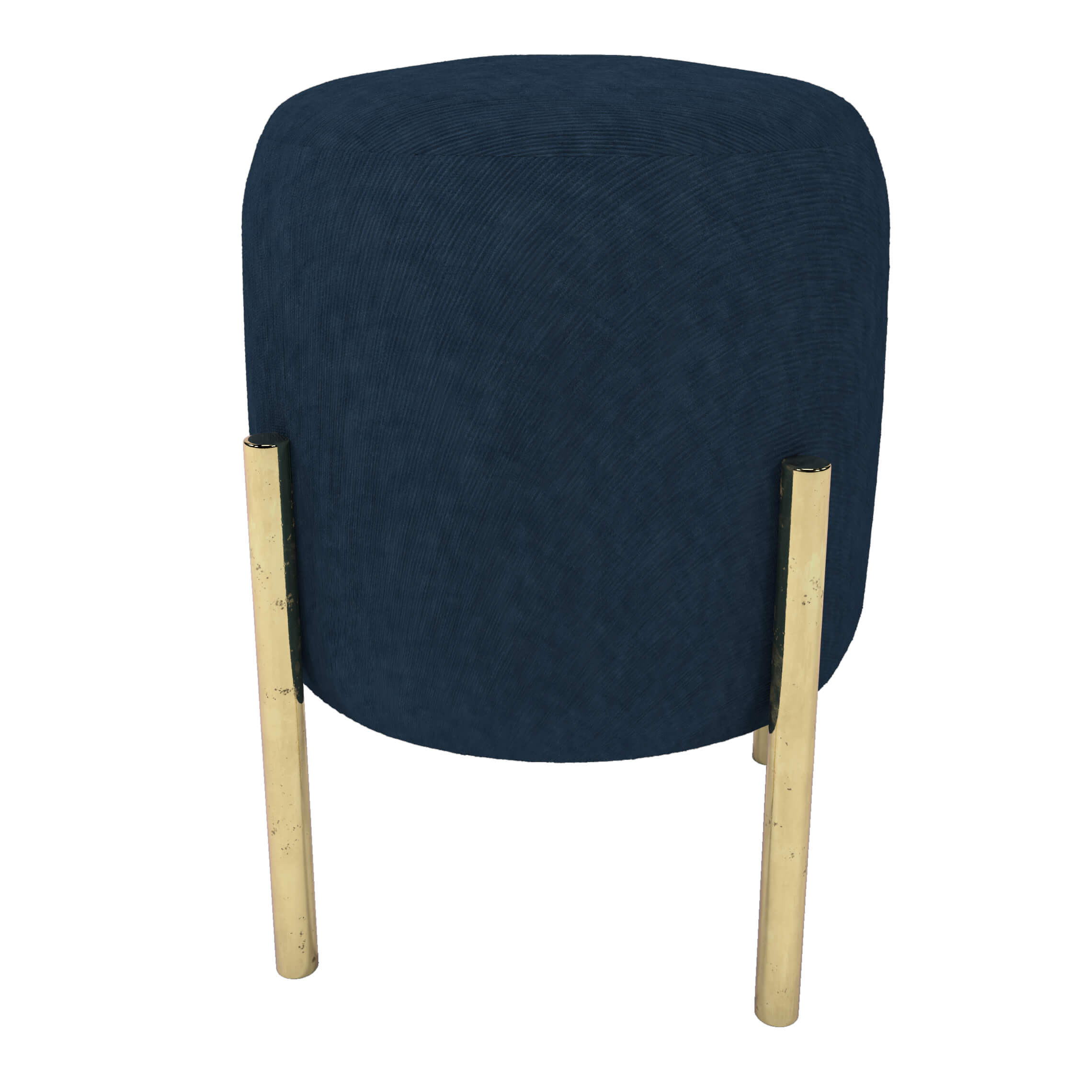 Modern Upholstered Dining Chair with Gold Metal Legs 3D Model