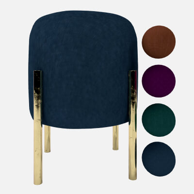 Modern Upholstered Dining Chair with Gold Metal Legs
