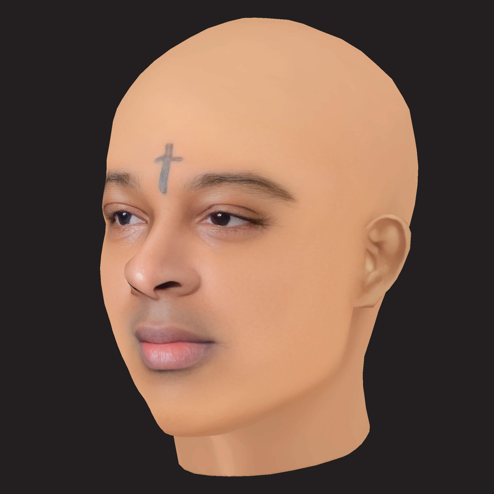 Low Poly 21 Savage Rapper Head 3D Model