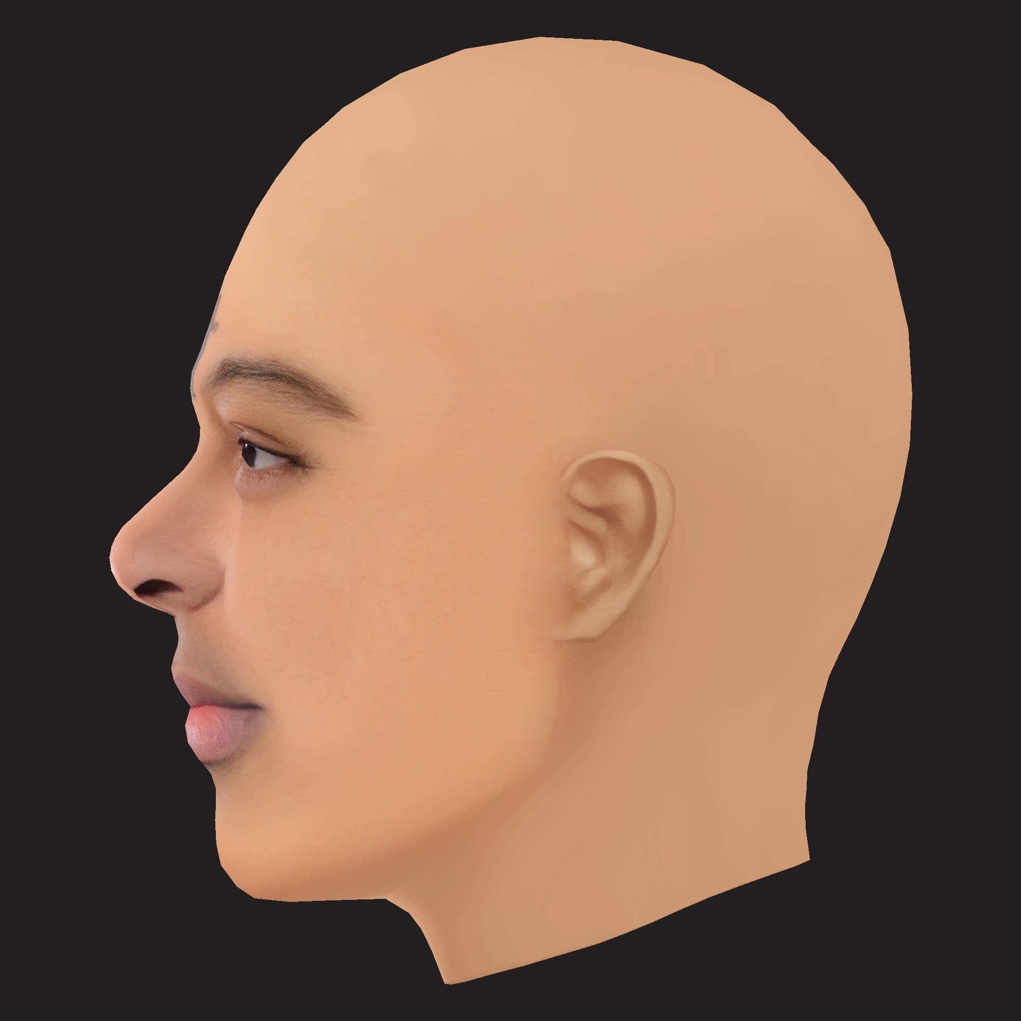 Low Poly 21 Savage Rapper Head 3D Model