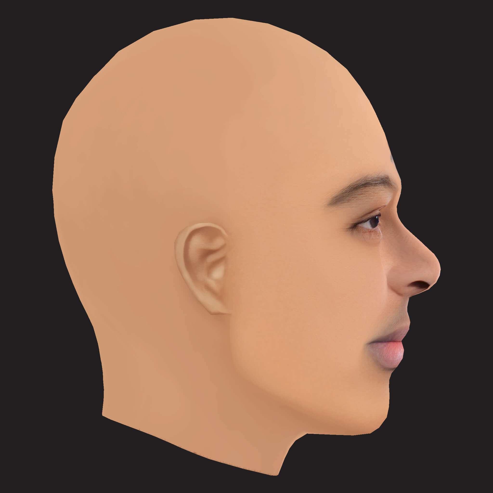 Low Poly 21 Savage Rapper Head 3D Model