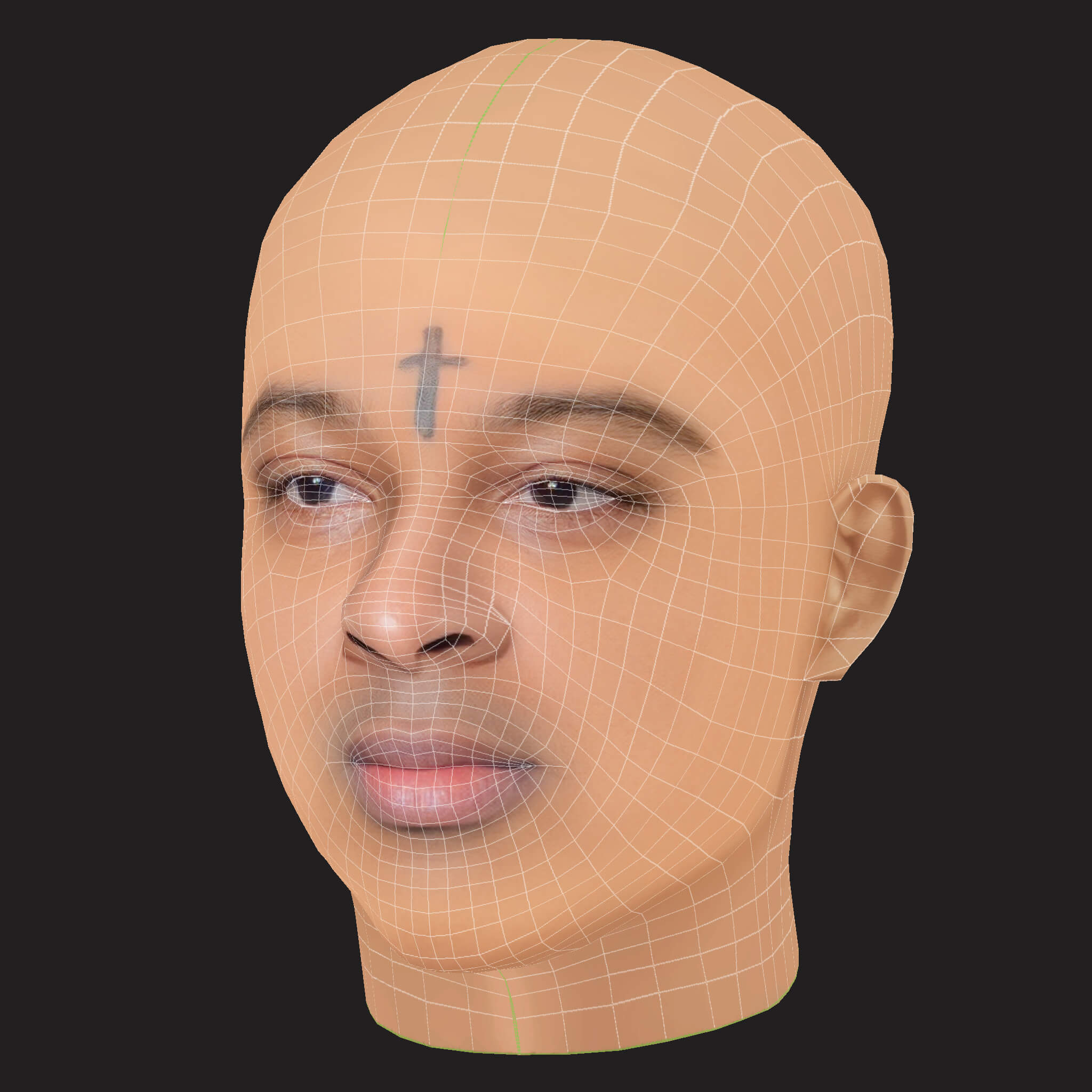 Low Poly 21 Savage Rapper Head 3D Model