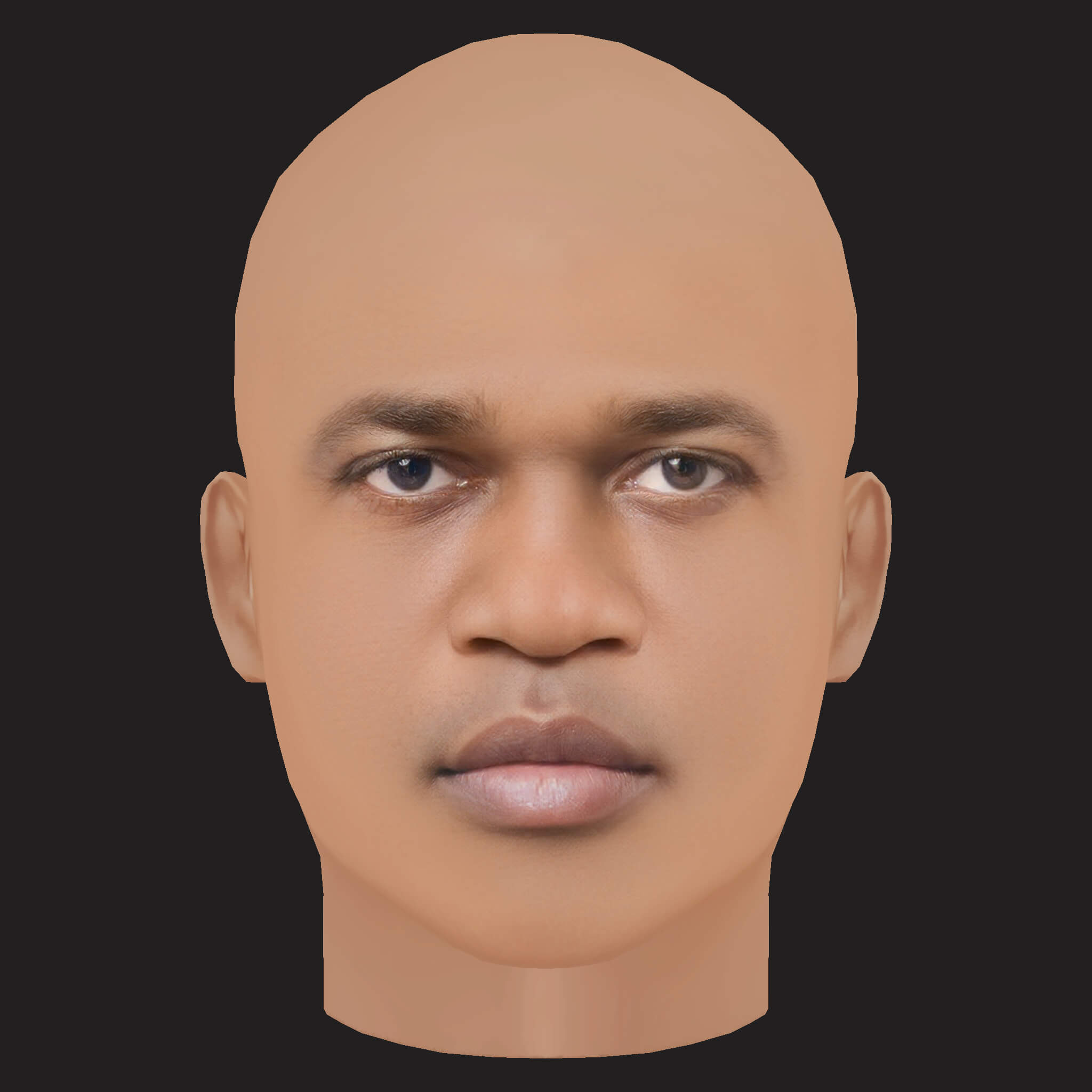 Low Poly AAP Ferg Rapper Head 3D Model